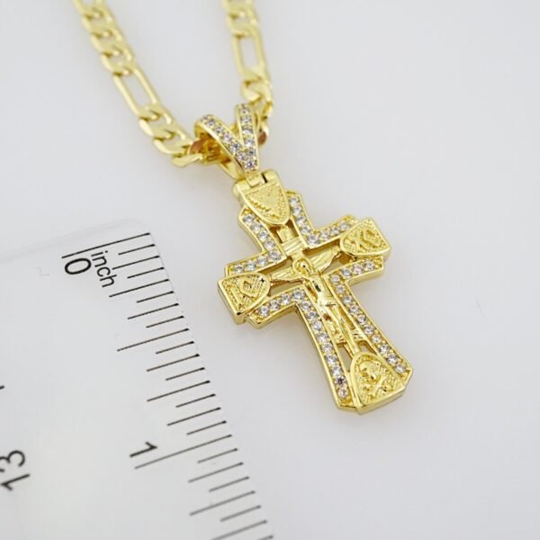 SET1543 Cadenas - Chain -  14K Real Color - Zircon Stone - Figaro - 4mmX50cm - Image 3