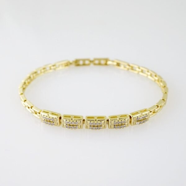 B1422 Bracelet - Pulseras - Zircon Stone - 14K Real Color - Image 2