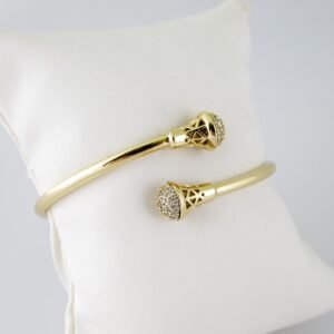 P384  Bangle - Pulso Duro - Zircon Stone - 14K Real Color