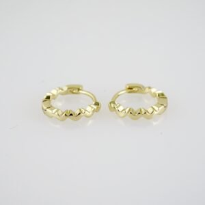 E2057 Earrings - Aretes - Plain - 14K Real Color