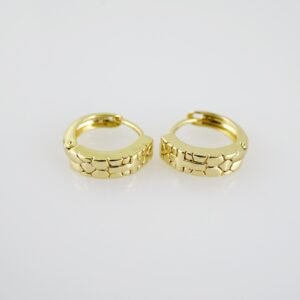 E2063 Earrings - Aretes - Plain - 14K Real Color