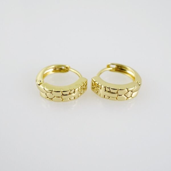 E2063 Earrings - Aretes - Plain - 14K Real Color