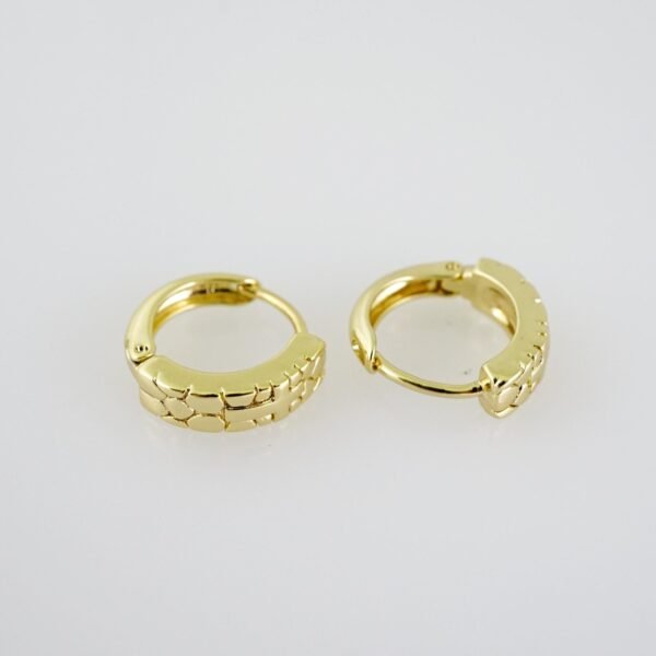 E2063 Earrings - Aretes - Plain - 14K Real Color - Image 2