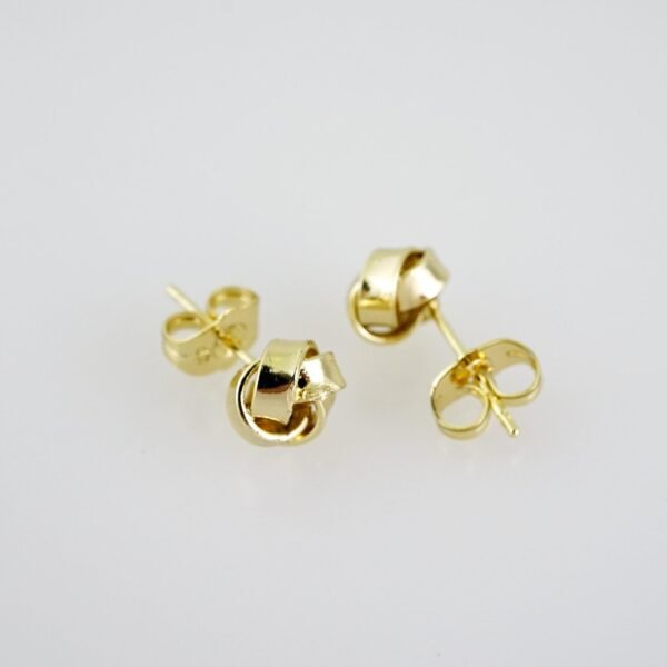 E2064 Earrings - Aretes - Plain - 14K Real Color - Image 2