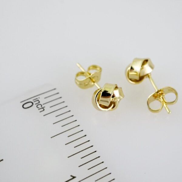 E2064 Earrings - Aretes - Plain - 14K Real Color - Image 3