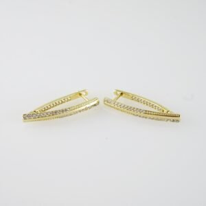 E2066 Earrings - Aretes - Zircon Stone - 14K Real Color