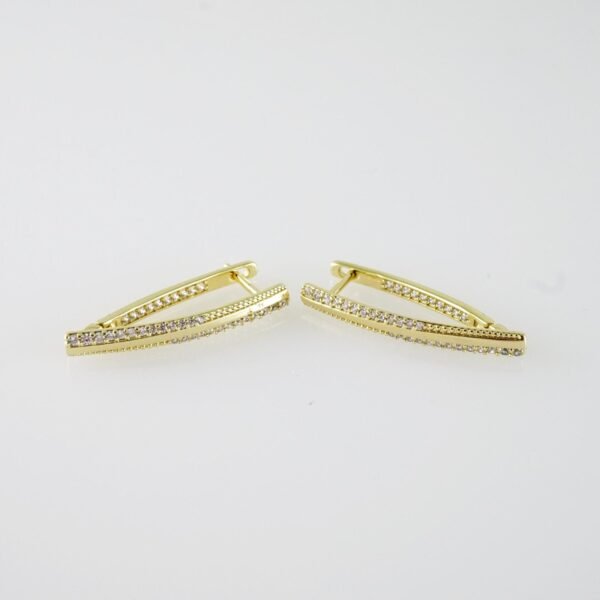 E2066 Earrings - Aretes - Zircon Stone - 14K Real Color