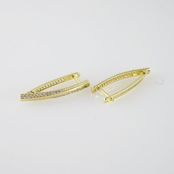 E2066 Earrings - Aretes - Zircon Stone - 14K Real Color - Image 2