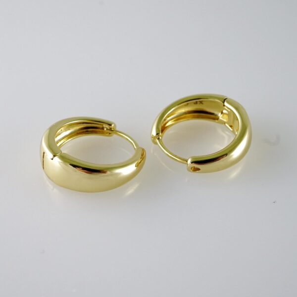E2070 Earrings - Aretes - Plain - 14K Real Color - Image 2