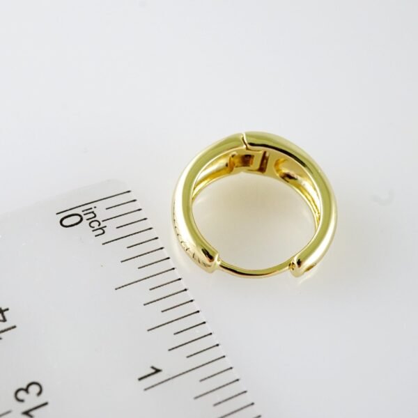 E2070 Earrings - Aretes - Plain - 14K Real Color - Image 3