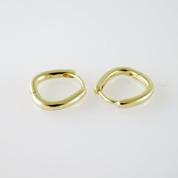 E2071 Earrings - Aretes - Plain - 14K Real Color - Image 2