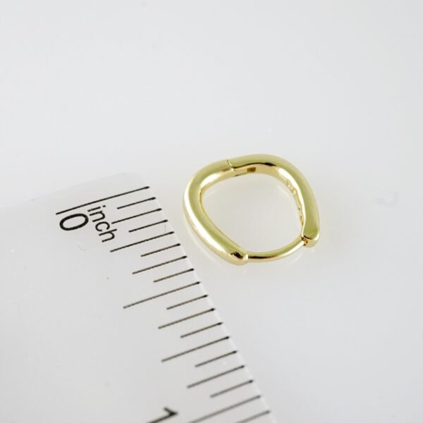 E2071 Earrings - Aretes - Plain - 14K Real Color - Image 3