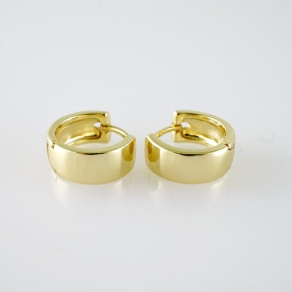 E2072 Earrings - Aretes - Plain - 14K Real Color