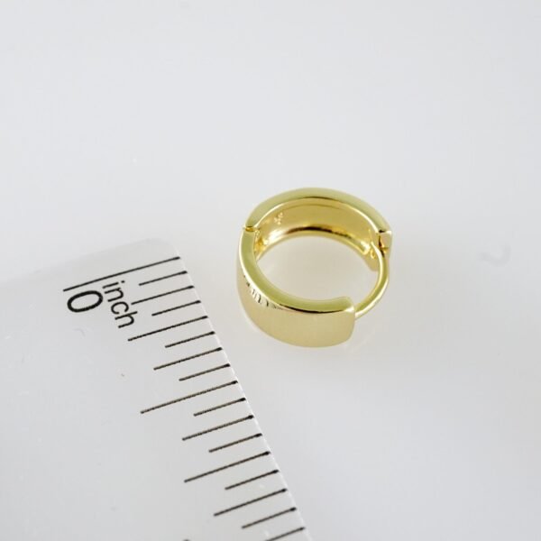 E2072 Earrings - Aretes - Plain - 14K Real Color - Image 3