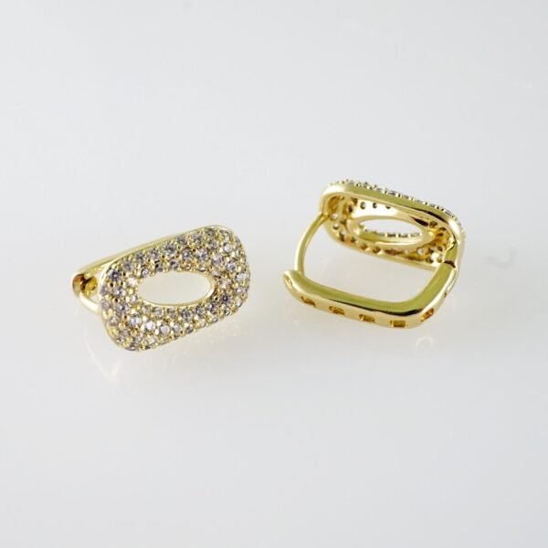 E2075 Earrings - Aretes - Zircon Stone - 14K Real Color - Image 2