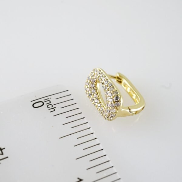 E2075 Earrings - Aretes - Zircon Stone - 14K Real Color - Image 3