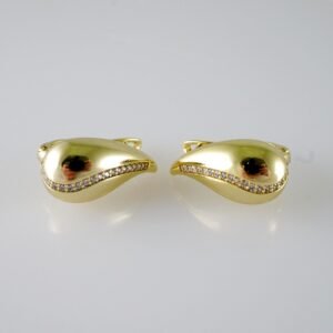 E2079 Earrings - Aretes - Zircon Stone - 14K Real Color