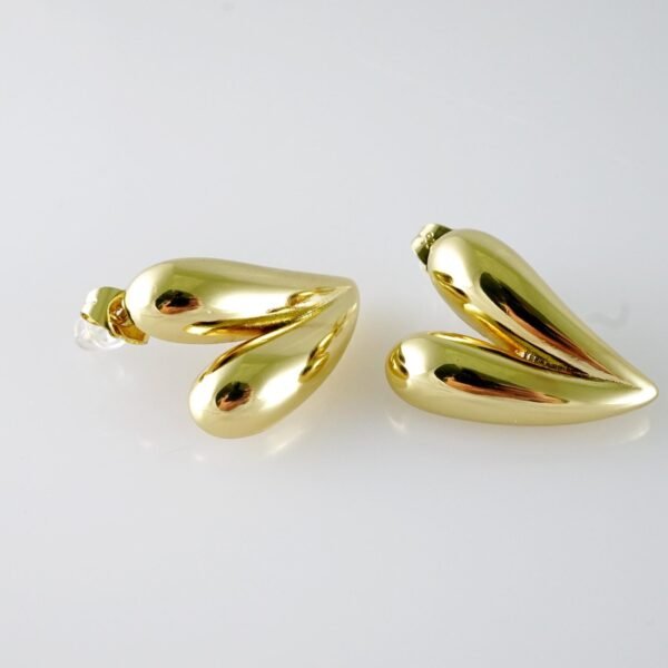 E2082 Earrings - Aretes - Plain - 14K Real Color