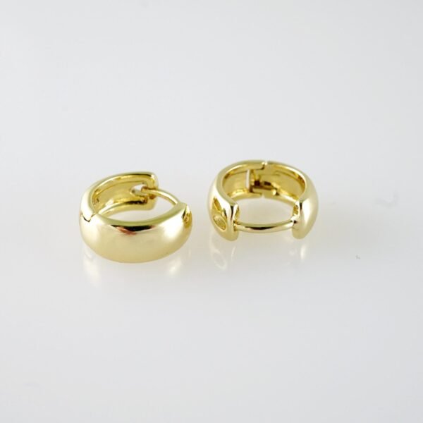 E2083 Earrings - Aretes - Plain - 14K Real Color - Image 2