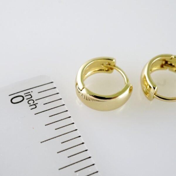 E2083 Earrings - Aretes - Plain - 14K Real Color - Image 3