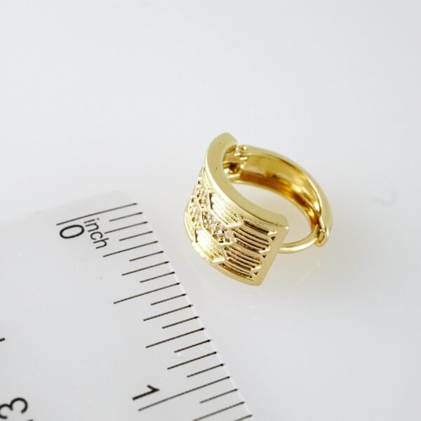 E2084 Earrings - Aretes - Zircon Stone - 14K Real Color - Image 3
