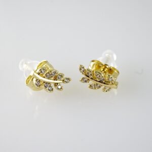 E2085 Earrings - Aretes - Zircon Stone - 14K Real Color