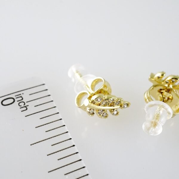 E2085 Earrings - Aretes - Zircon Stone - 14K Real Color - Image 3