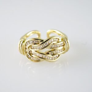 R707  RING - ANILLO - Zircon Stone - 14K Real Color - Ajustable