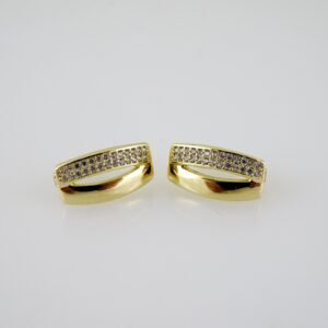 E2089 Earrings - Aretes - Zircon Stone - 14K Real Color