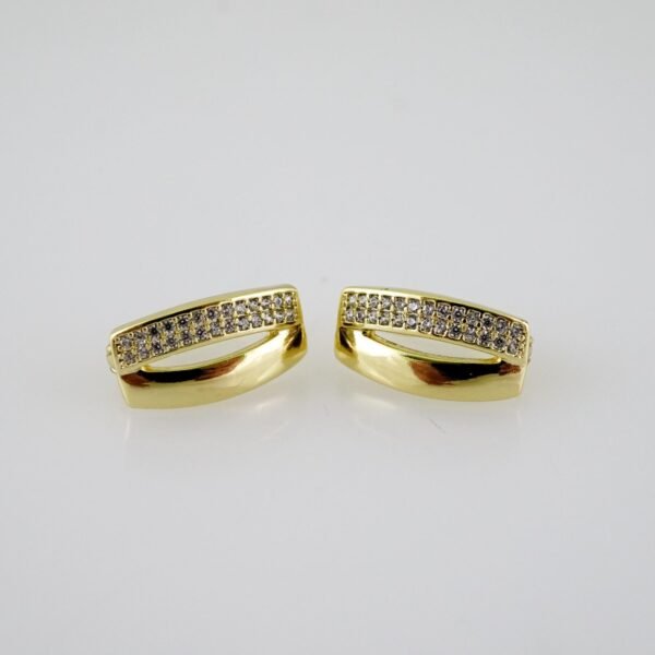 E2089 Earrings - Aretes - Zircon Stone - 14K Real Color