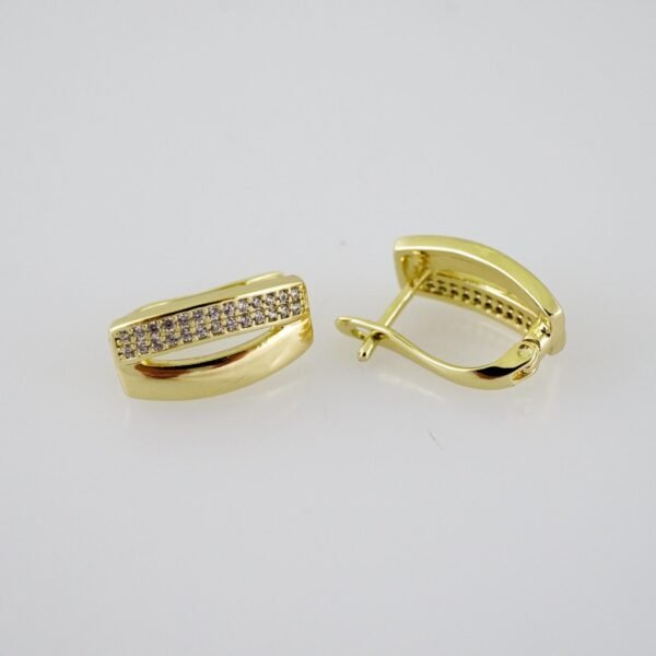 E2089 Earrings - Aretes - Zircon Stone - 14K Real Color - Image 2