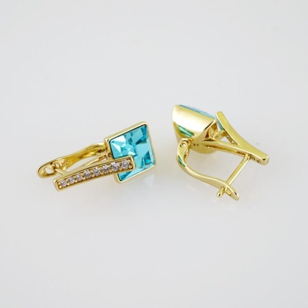 E2092 Earrings - Aretes - Zircon Stone - 14K Real Color - Image 2