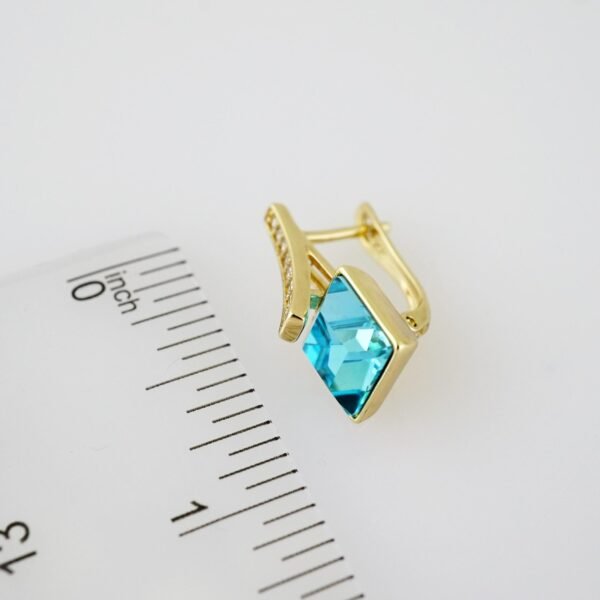 E2092 Earrings - Aretes - Zircon Stone - 14K Real Color - Image 3