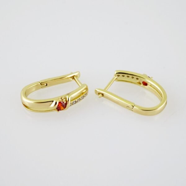 E2093 Earrings - Aretes - Zircon Stone - 14K Real Color - Image 2
