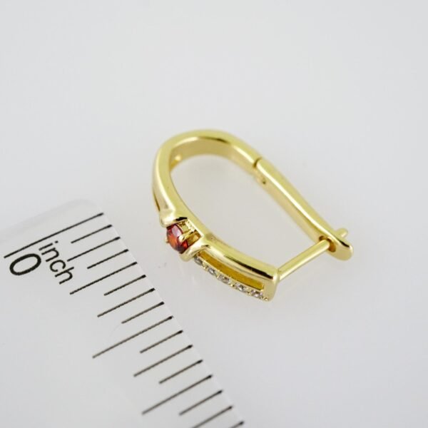 E2093 Earrings - Aretes - Zircon Stone - 14K Real Color - Image 3