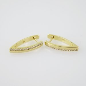 E2096 Earrings - Aretes - Zircon Stone - 14K Real Color