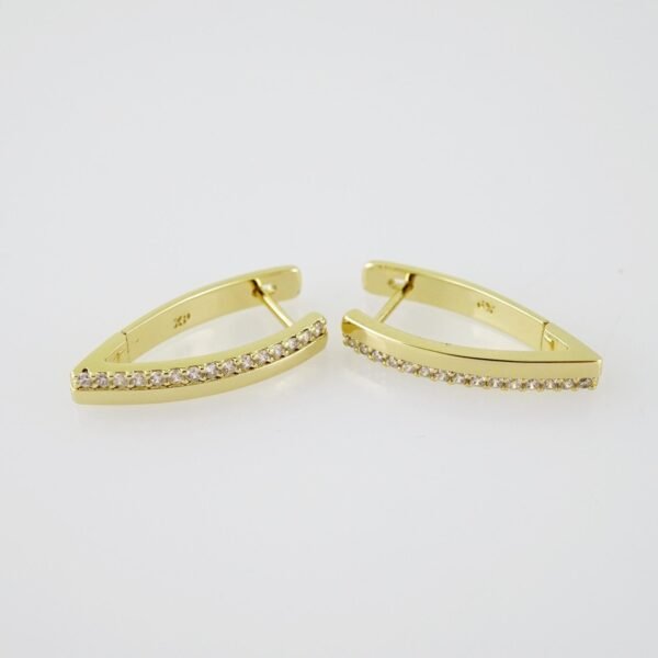 E2096 Earrings - Aretes - Zircon Stone - 14K Real Color