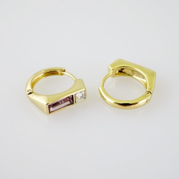 E2101 Earrings - Aretes - Zircon Stone - 14K Real Color - Image 2