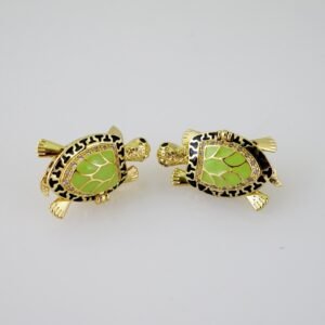 E2103 Earrings - Aretes - Zircon Stone - 14K Real Color