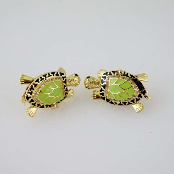E2103 Earrings - Aretes - Zircon Stone - 14K Real Color