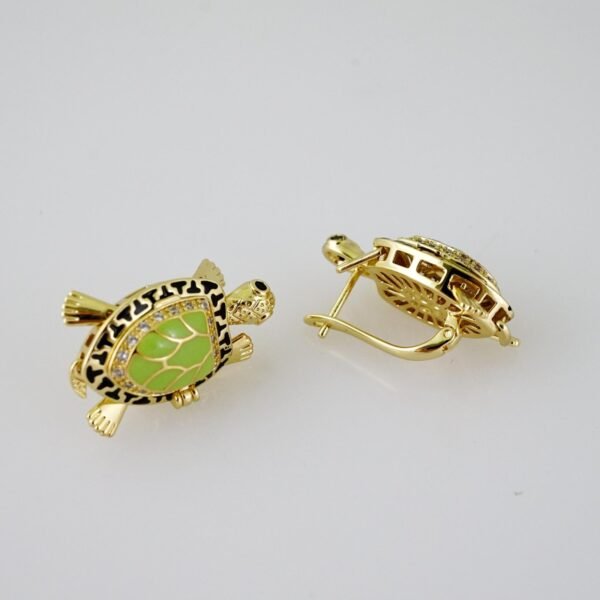 E2103 Earrings - Aretes - Zircon Stone - 14K Real Color - Image 2