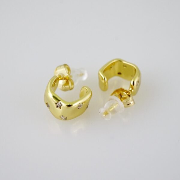 E2104 Earrings - Aretes - Zircon Stone - 14K Real Color - Image 2
