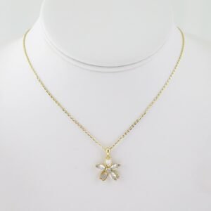 SET1589 Cadenas - Colgante -  Chain W - Pendants - 14K Real Color - Zircon Stone - 2mmX45cm