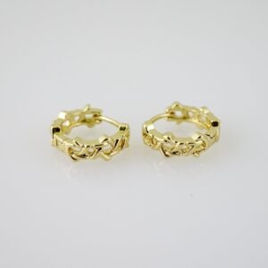 E2105 Earrings - Aretes - Plain - 14K Real Color
