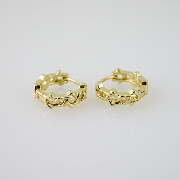 E2105 Earrings - Aretes - Plain - 14K Real Color