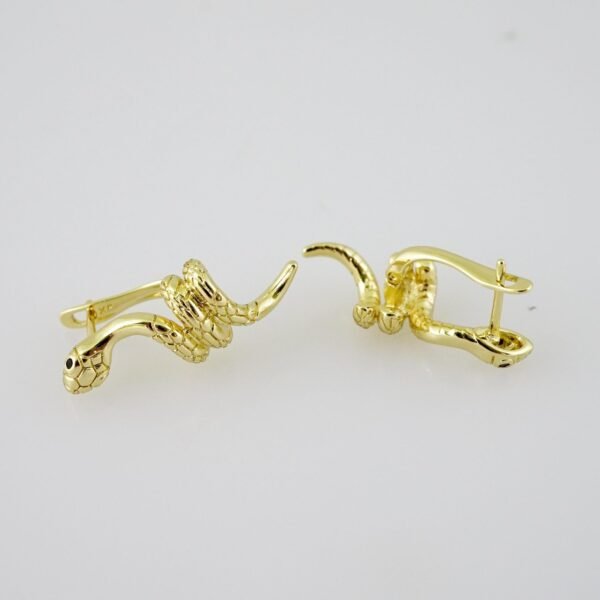 E2107 Earrings - Aretes - Plain - 14K Real Color - Image 2