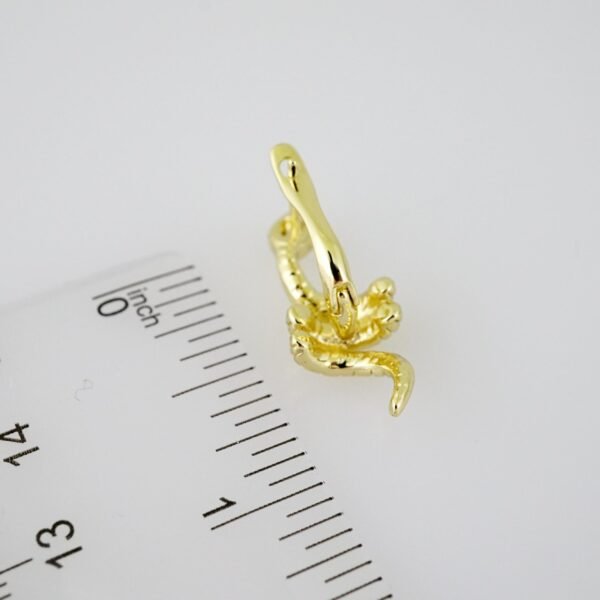 E2107 Earrings - Aretes - Plain - 14K Real Color - Image 3