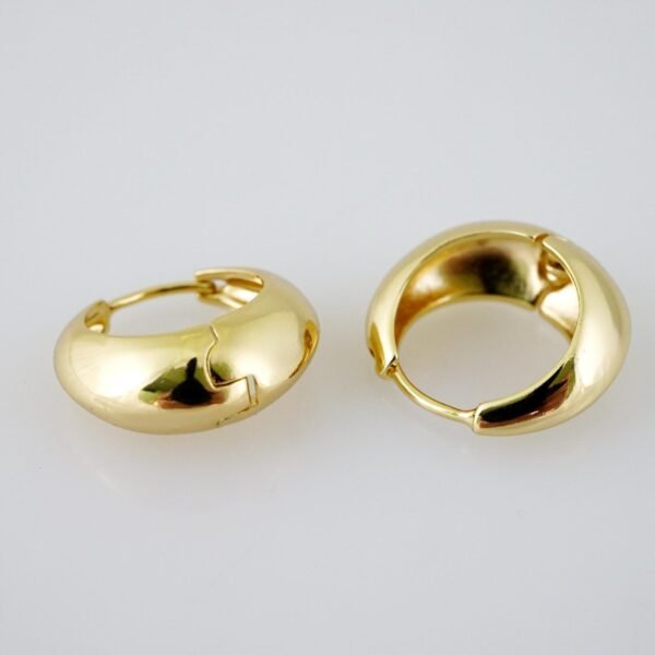 E2108 Earrings - Aretes - Plain - 14K Real Color - Image 2