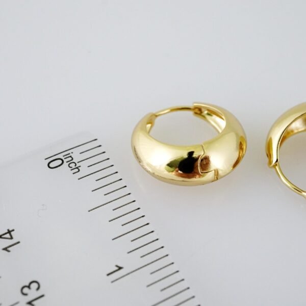 E2108 Earrings - Aretes - Plain - 14K Real Color - Image 3
