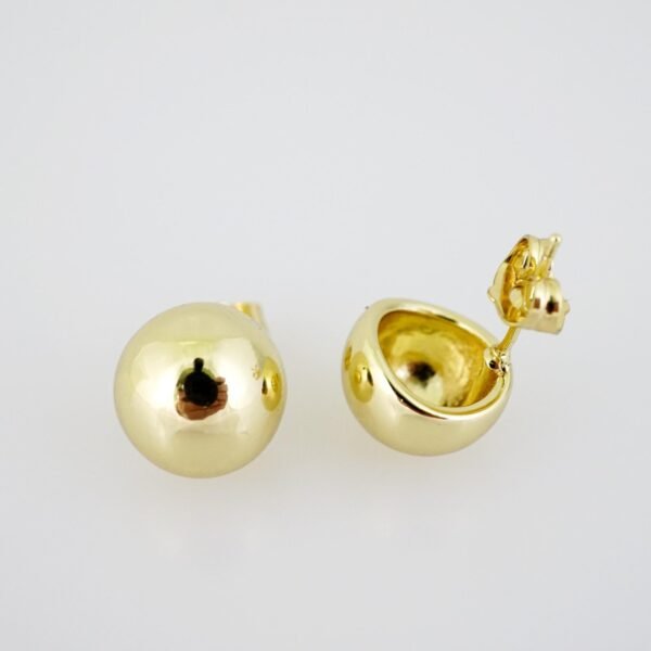 E2106 Earrings - Aretes - Plain - 14K Real Color - Image 2